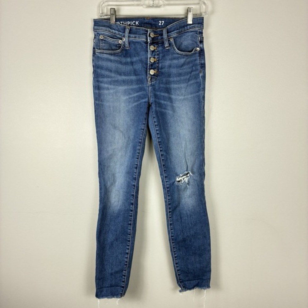 J Crew Stretch Toothpick Classic 5-Pocket Blue Denim Jeans Size 27 Womens